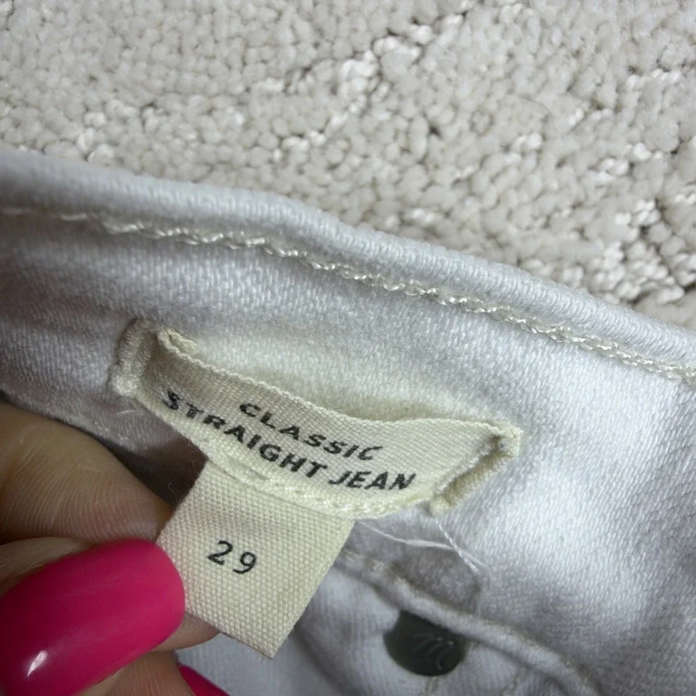 Women's‎ Madewell Size 29 Classic Straight Jean White High Rise